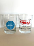 Vintage Airlines Low Ball Glasses - Pan Am, Eastern, Sabina, British Airways - TWA Glasses - Southern Vintage Wares