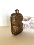 Vintage Brass Flask Floral Embossed - Southern Vintage Wares