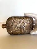 Vintage Brass Flask Floral Embossed - Southern Vintage Wares