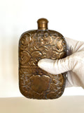 Vintage Brass Flask Floral Embossed - Southern Vintage Wares