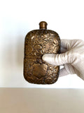 Vintage Brass Flask Floral Embossed - Southern Vintage Wares