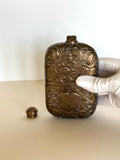Vintage Brass Flask Floral Embossed - Southern Vintage Wares