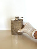 Heavy Vintage Silver-Plated Flask, Floral Embossing - Southern Vintage Wares