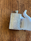 Heavy Vintage Silver-Plated Flask, Floral Embossing - Southern Vintage Wares
