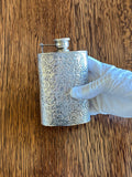 Heavy Vintage Silver-Plated Flask, Floral Embossing - Southern Vintage Wares