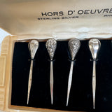 Silver Cocktail Picks in original box vintage - Southern Vintage Wares