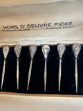 Silver Cocktail Picks in original box vintage - Southern Vintage Wares