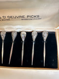 Silver Cocktail Picks in original box vintage - Southern Vintage Wares