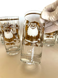 Mid Century Gold Santa Glasses by Washington Pasinski Glass Co - Southern Vintage Wares