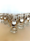 Mid Century Gold Santa Glasses by Washington Pasinski Glass Co - Southern Vintage Wares