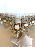 Mid Century Gold Santa Glasses by Washington Pasinski Glass Co - Southern Vintage Wares