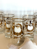 Mid Century Gold Santa Glasses by Washington Pasinski Glass Co - Southern Vintage Wares