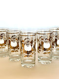 Mid Century Gold Santa Glasses by Washington Pasinski Glass Co - Southern Vintage Wares