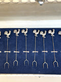 Sterling Silver Rooster Cocktail Picks 1930s - Southern Vintage Wares