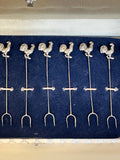 Sterling Silver Rooster Cocktail Picks 1930s - Southern Vintage Wares