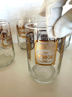 Vintage TWA Destination Glasses by Libbey (in original box)