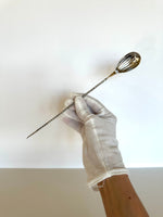 Vintage Coin Silver Cocktail Spoon, Art Deco Design