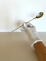Vintage Coin Silver Cocktail Spoon, Art Deco Design