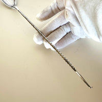 Vintage Coin Silver Cocktail Spoon, Art Deco Design