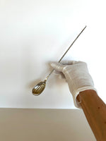 Vintage Coin Silver Cocktail Spoon, Art Deco Design