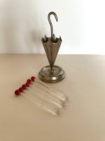 Cherry Cocktail Picks Umbrella Holder Set Art Deco