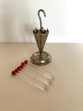Cherry Cocktail Picks Umbrella Holder Set Art Deco