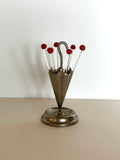 Cherry Cocktail Picks Umbrella Holder Set Art Deco