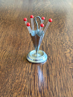 Cherry Cocktail Picks Umbrella Holder Set Art Deco