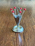 Cherry Cocktail Picks Umbrella Holder Set Art Deco