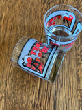 Pair of Bottoms Up Glasses by Cera, Very Rare Pattern, 1960s - Southern Vintage Wares
