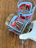 Pair of Bottoms Up Glasses by Cera, Very Rare Pattern, 1960s - Southern Vintage Wares