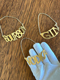 Vintage Napier Decanter Tags Gold-Plated (Gin, Bourbon, Vodka) - Southern Vintage Wares
