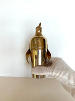 Rare Gold Napier Penguin Cocktail Shaker 1930s