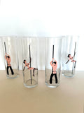 Libbey Risque Pole Dancer Glasses, Set of 4 Tumblers