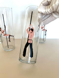 Libbey Risque Pole Dancer Glasses, Set of 4 Tumblers