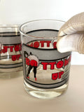 Pair of Bottoms Up Glasses by Cera, Very Rare Pattern, 1960s - Southern Vintage Wares