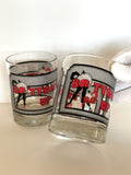 Pair of Bottoms Up Glasses by Cera, Very Rare Pattern, 1960s - Southern Vintage Wares