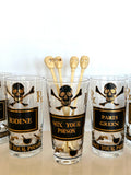 Georges Briard Name Your Poison Glasses, (7-Piece Set) - Southern Vintage Wares