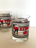 Pair of Bottoms Up Glasses by Cera, Very Rare Pattern, 1960s - Southern Vintage Wares