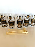Georges Briard Name Your Poison Glasses, (7-Piece Set) - Southern Vintage Wares