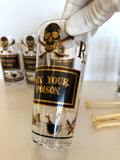 Georges Briard Name Your Poison Glasses, (7-Piece Set) - Southern Vintage Wares