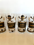 Georges Briard Name Your Poison Glasses, (7-Piece Set) - Southern Vintage Wares