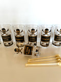 Georges Briard Name Your Poison Glasses, (7-Piece Set) - Southern Vintage Wares