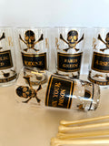 Georges Briard Name Your Poison Glasses, (7-Piece Set) - Southern Vintage Wares