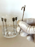 Silver Cocktail Picks, Inca Tiki Finials