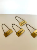 Vintage Brass Decanter Tags 1970s - Southern Vintage Wares