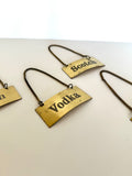 Vintage Brass Decanter Tags 1970s - Southern Vintage Wares