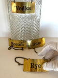 Vintage Brass Decanter Tags 1970s - Southern Vintage Wares