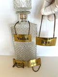 Vintage Brass Decanter Tags 1970s - Southern Vintage Wares