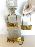 Vintage Brass Decanter Tags 1970s - Southern Vintage Wares